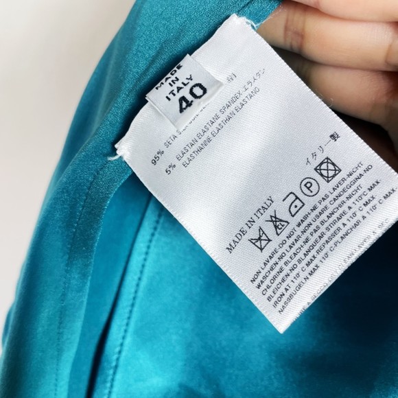 NWT Maison Martin Margiela Halter Turquoise Silk Shirt - Picture 3 of 3